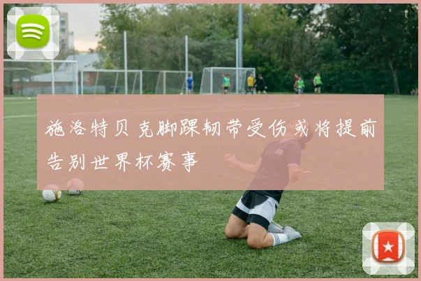 施洛特贝克脚踝韧带受伤或将提前告别世界杯赛事
